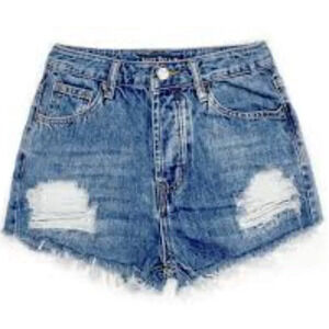 Bailey Ray & Co. Back Distressed High Waisted Denim Shorts -‎ The Lucy - Size 2